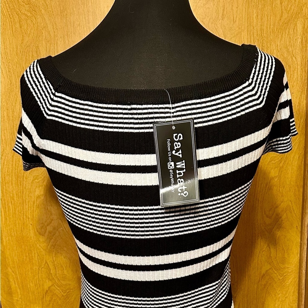 NWT Say What black and white striped sweater dress size extra large - Picture 4 of 7